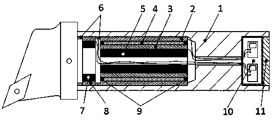 Combined type intelligent self-powered damping boring bar