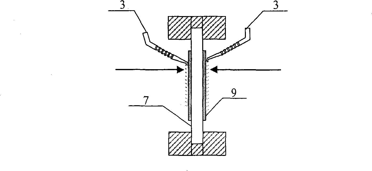 Superimposing method of circular light spot laser shock strengthening tracks