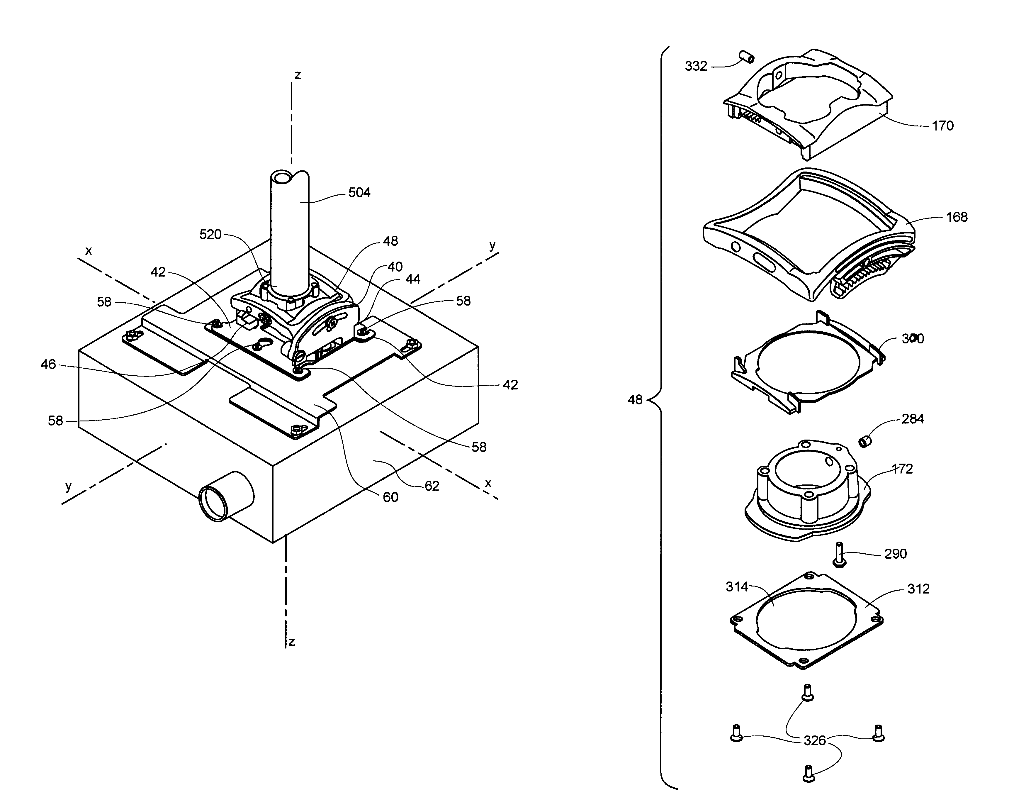 Adjustable projector mount