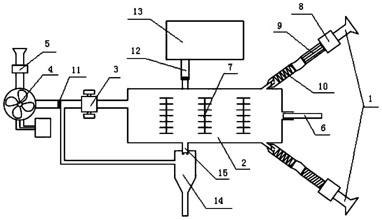 An online sunlight control coating tail gas treatment device and its treatment process