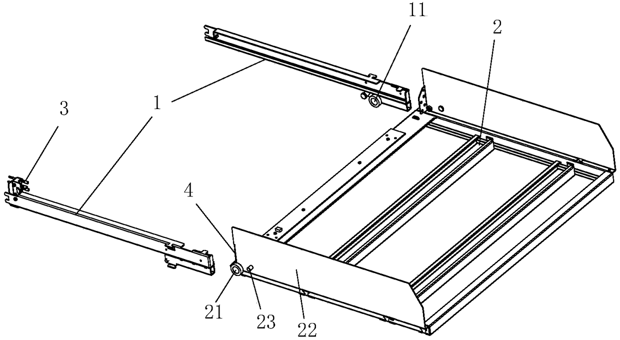 Guiding installing structure for vending machine tray