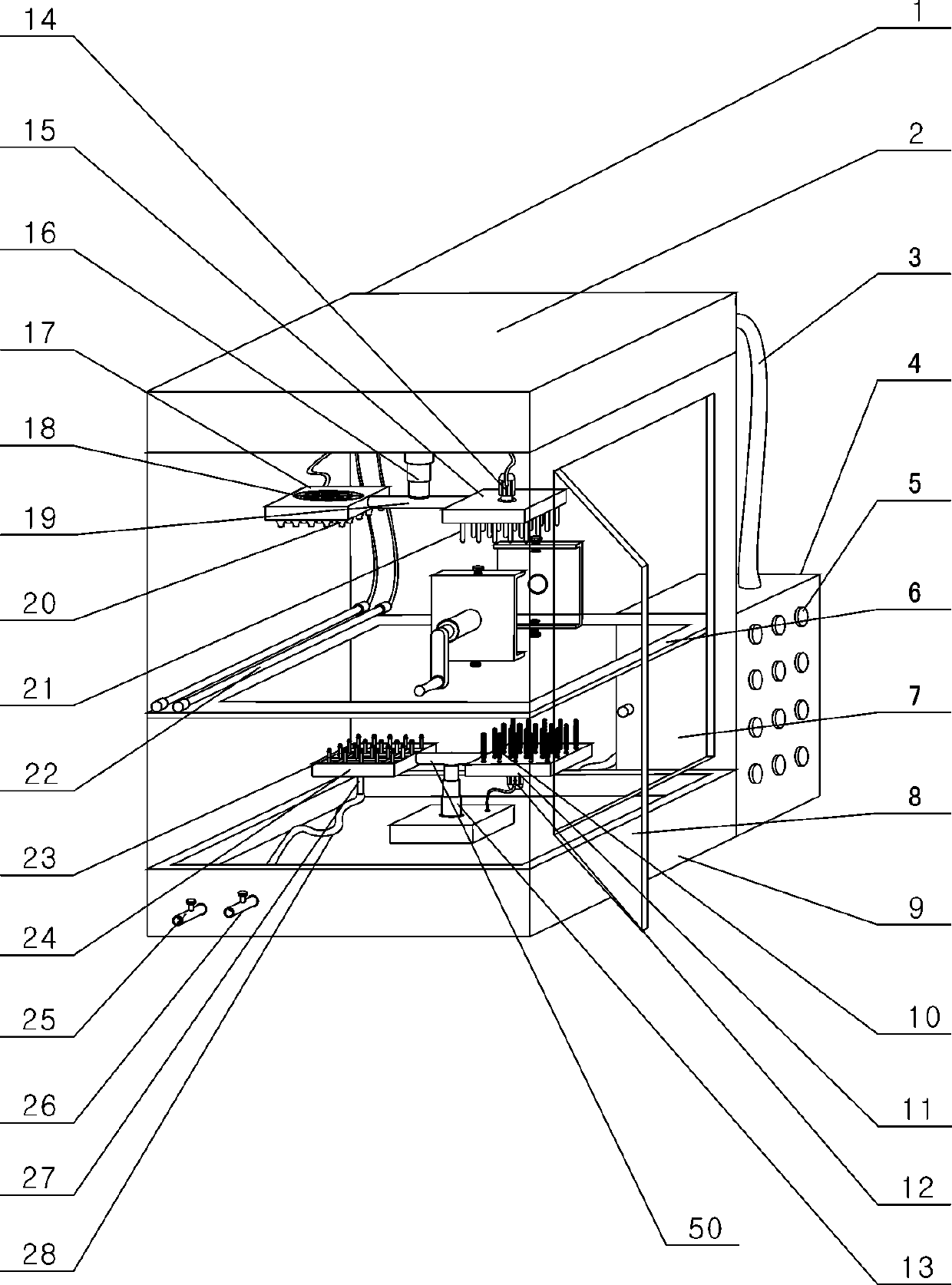 Medical-use integrated device for rapid cleaning and disinfection of test tubes