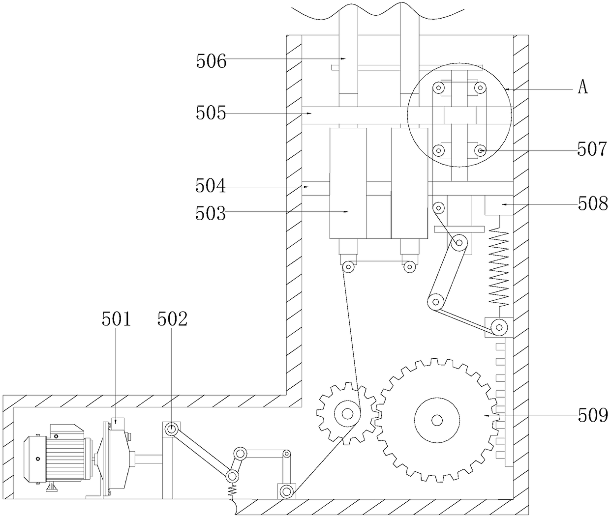 Mast type overhead working truck with working platform capable of moving transversely