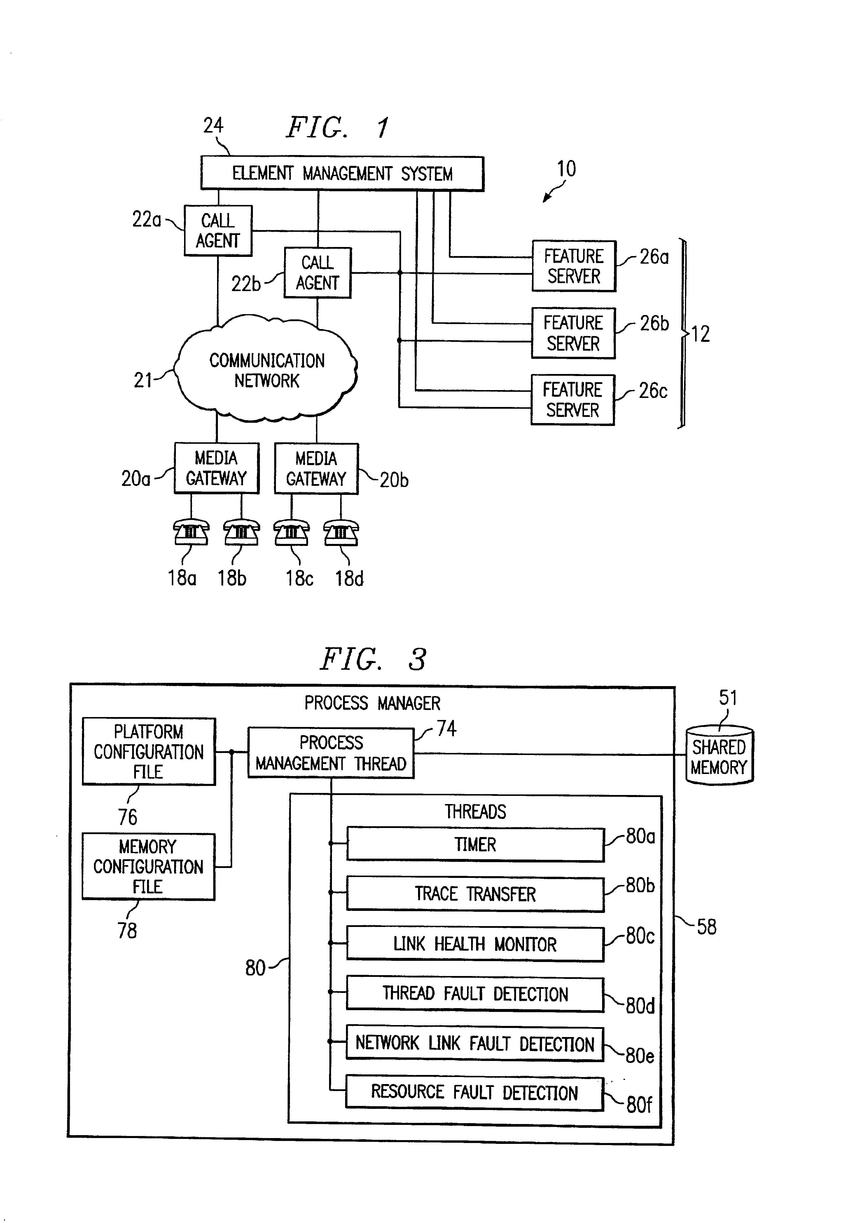 Managing processes of a network component