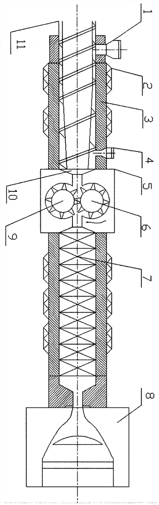 A single-screw extruder for the production of starch-based plastics