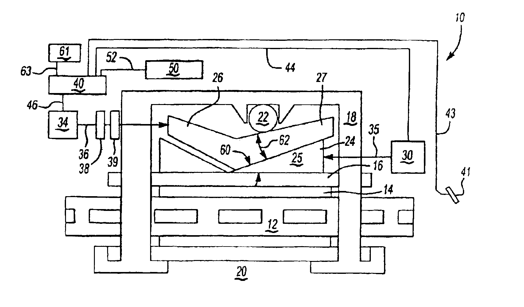 Method and an assembly for braking a selectively moveable assembly having a controllably varying amount of self energization