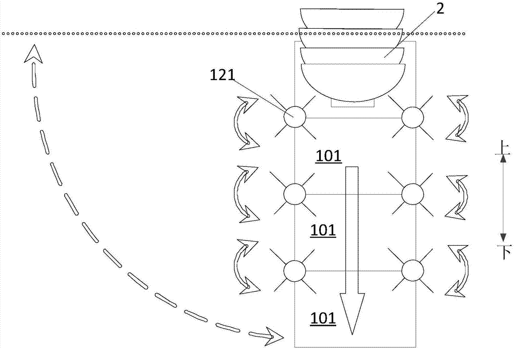 Storage device, dish-washing machine and tableware storage method