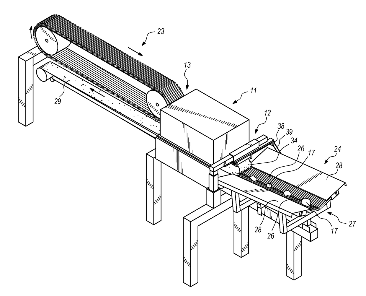 Agricultural sizer with item stabilizer belt