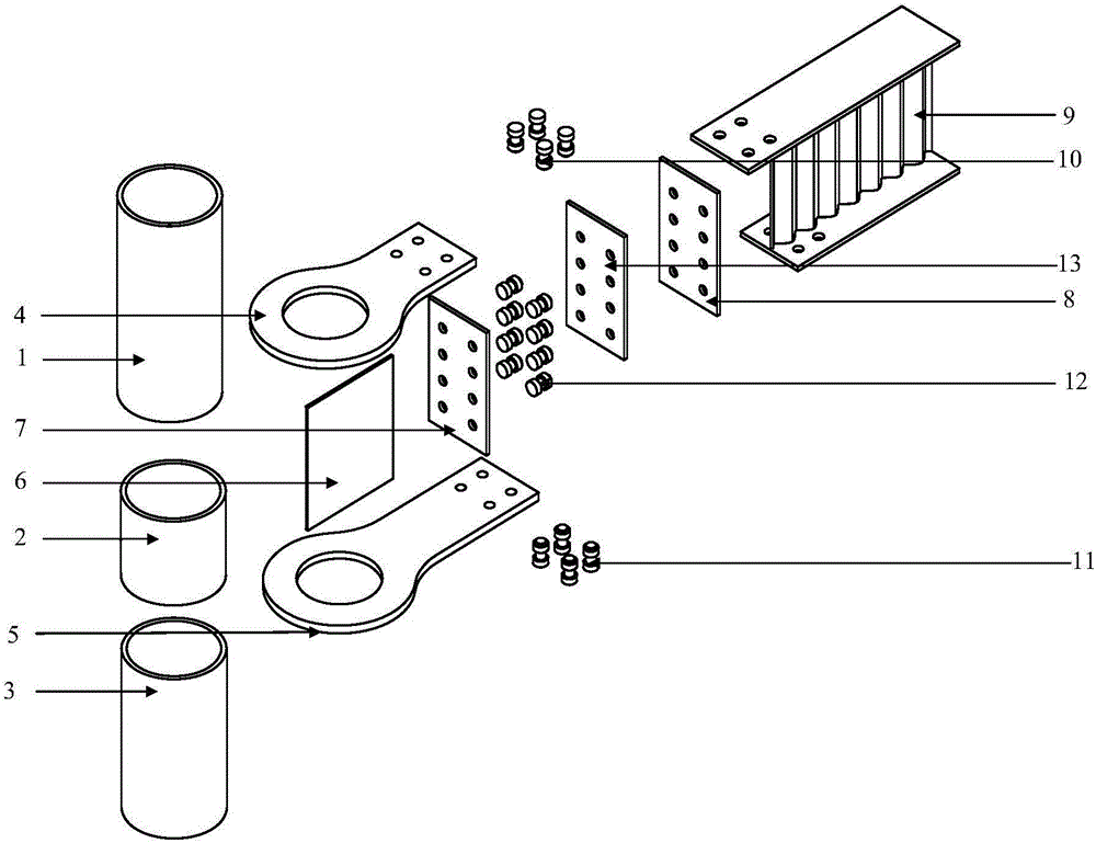 Assembly type wave web beam-column joint connection device