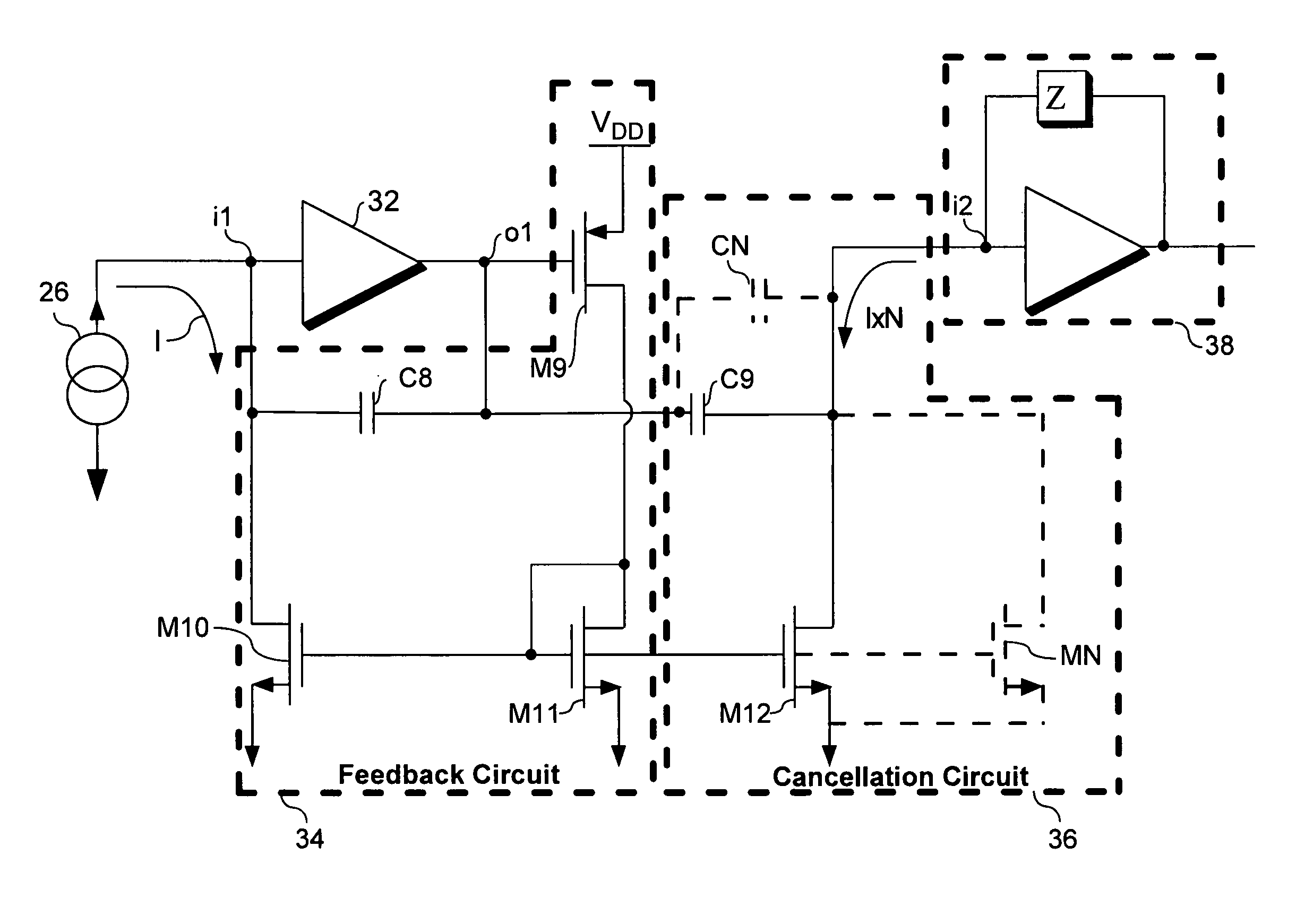 Method and apparatus for linear low-frequency feedback in monolithic low-noise charge amplifiers