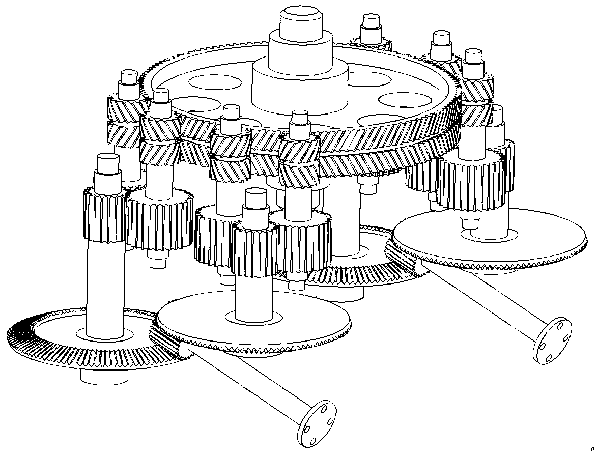 Two-time power dividing transmission system configuration