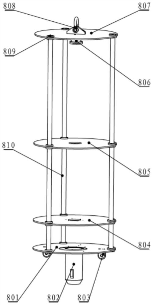 An underwater monitoring device with horizontal coaxial rotation of camera and lighting