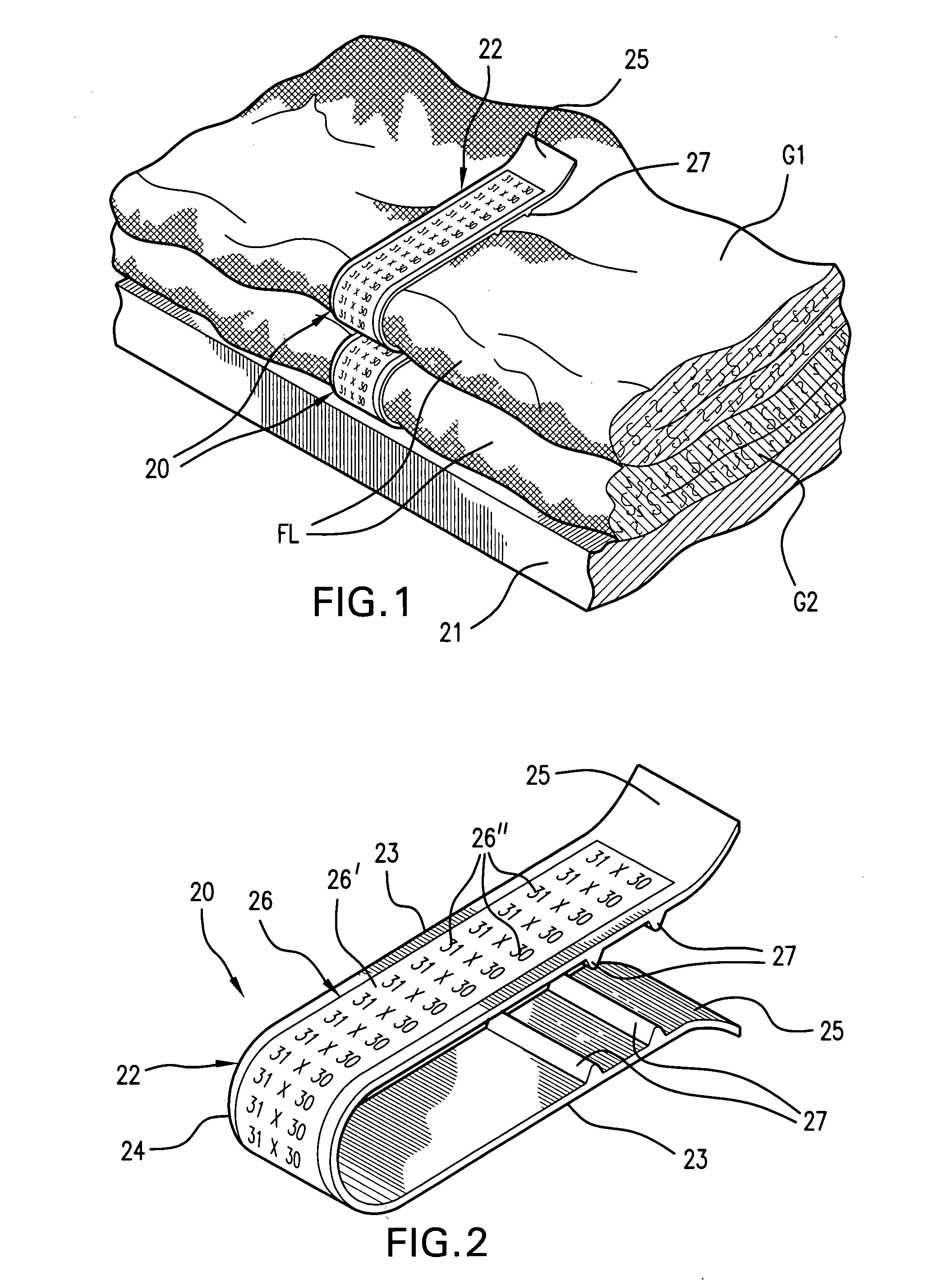 Garment marking clip and label strip