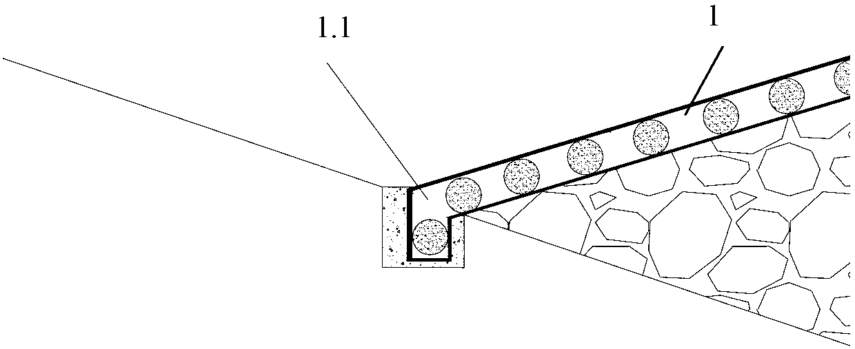 Underwater riprap foundation bed and side slope erosion resisting structure and construction method thereof