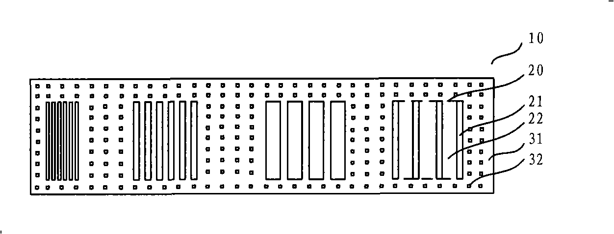 Test base, test base mask and forming method of test base