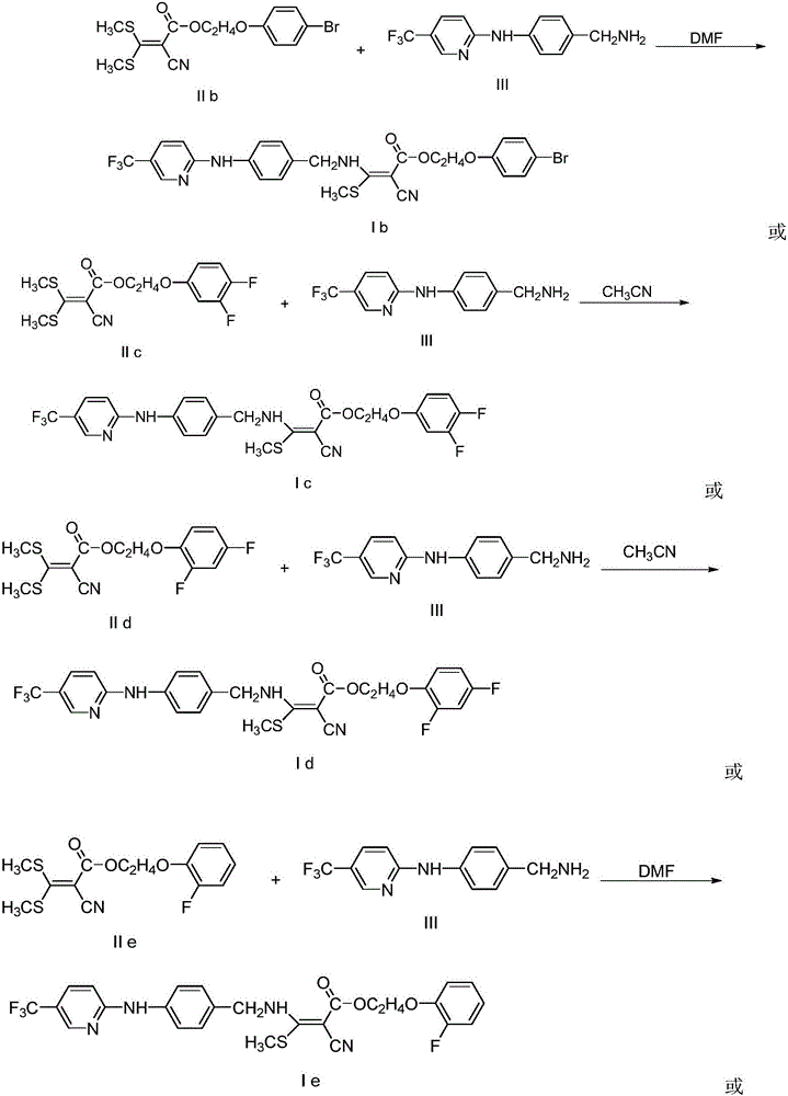 Preparation and application of cyanoacrylate compound with pyridine diarylamine structures