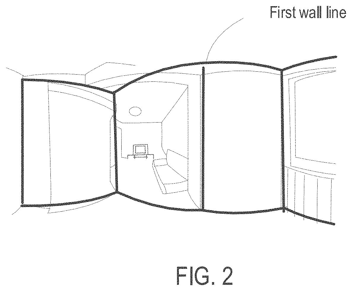 Method for wall line determination, method, apparatus, and device for spatial modeling