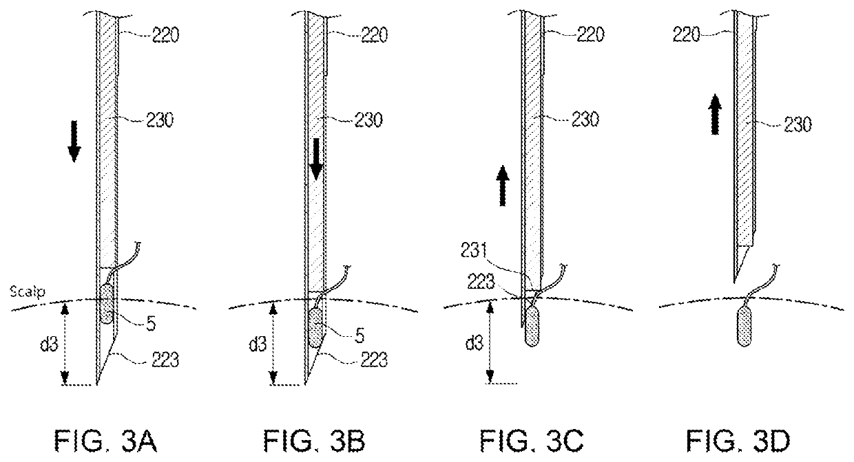 Hair transplanter having core shaft conveying portion