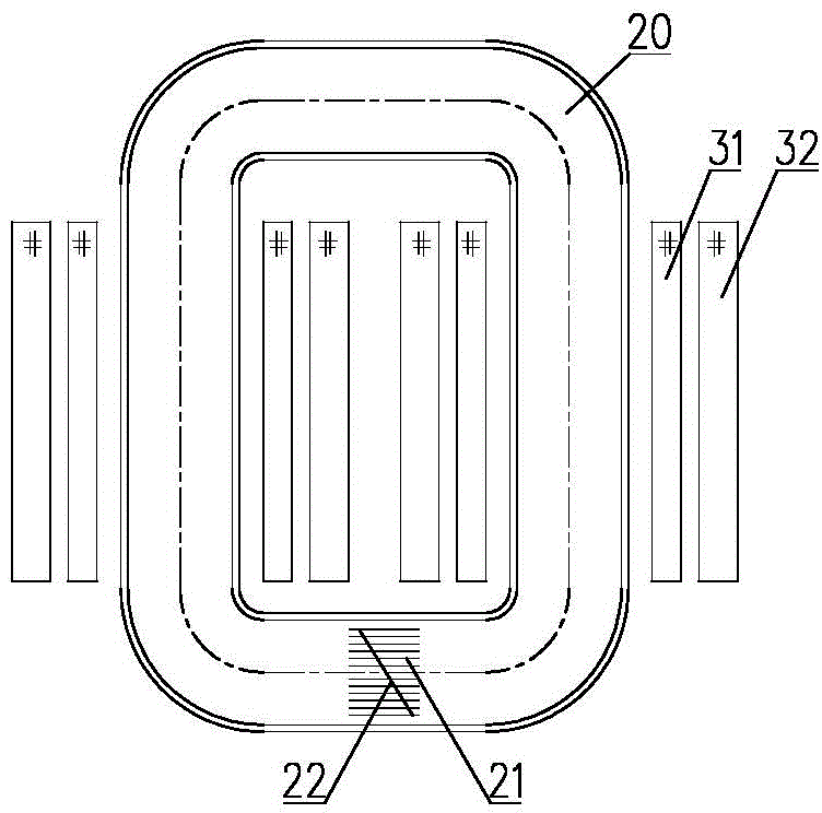 Special open roll core and low-impedance transformer for electrified railways and production method thereof