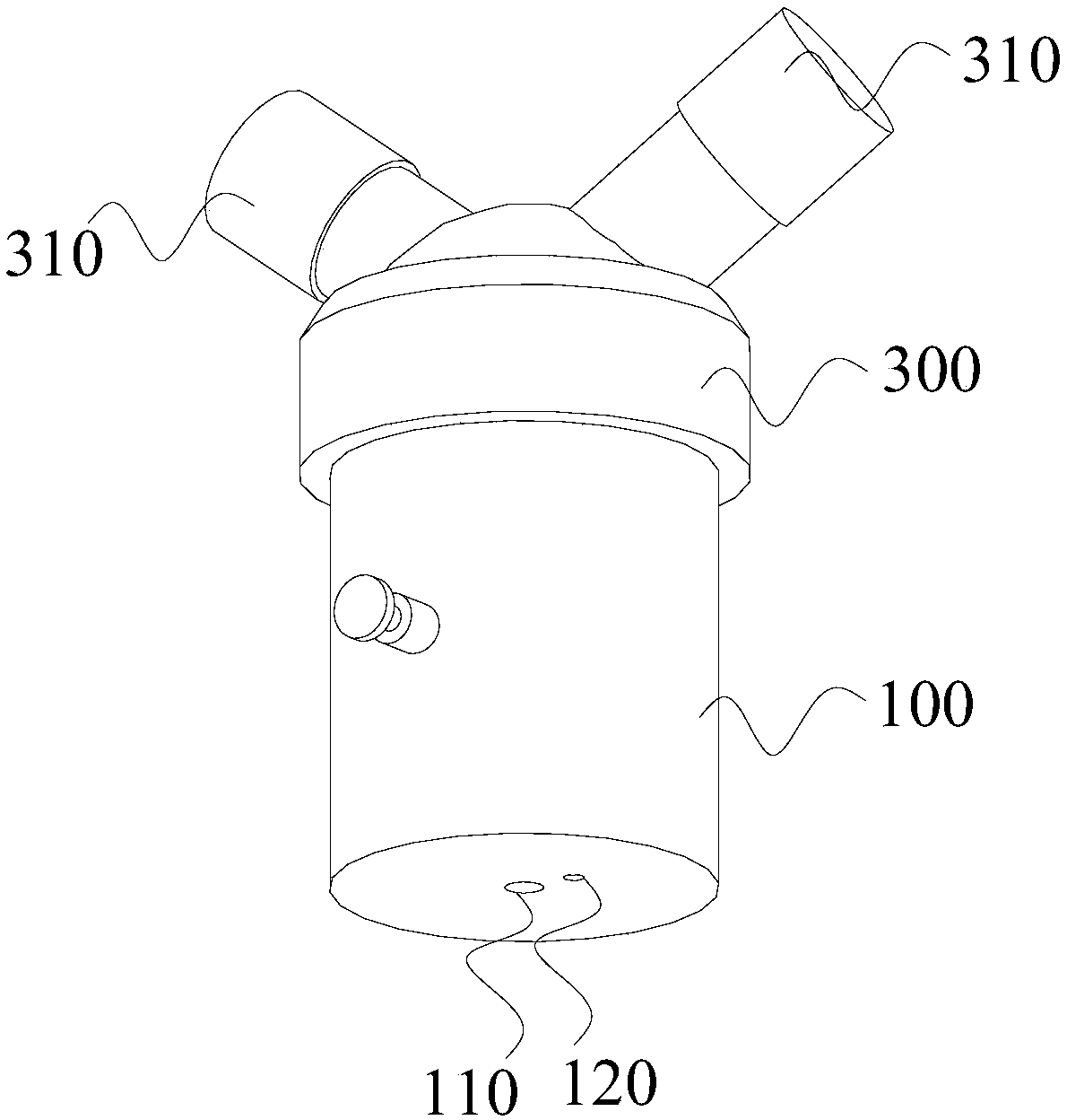 Water flow control device, condensate water collecting cup and breathing machine