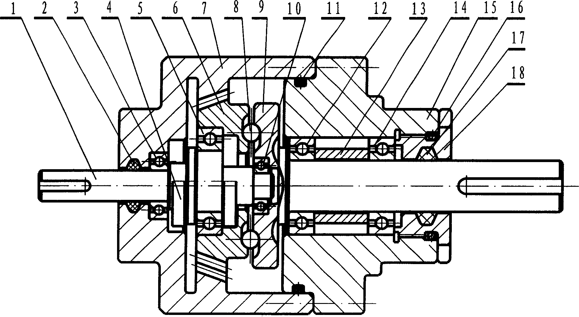 Conical cycloid wheel planet transmission means