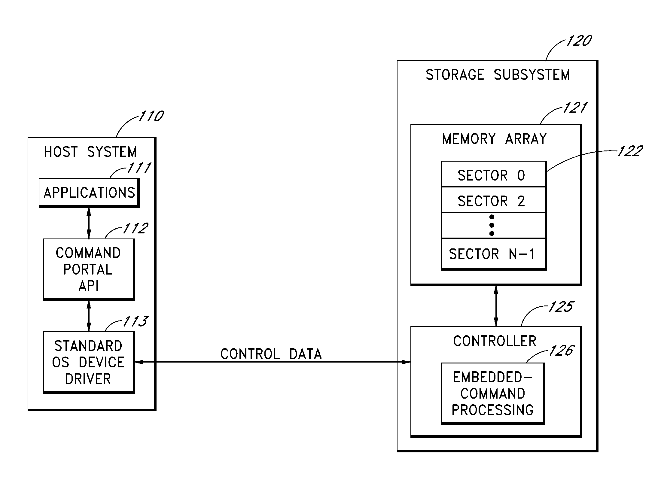 Command portal for securely communicating and executing non-standard storage subsystem commands