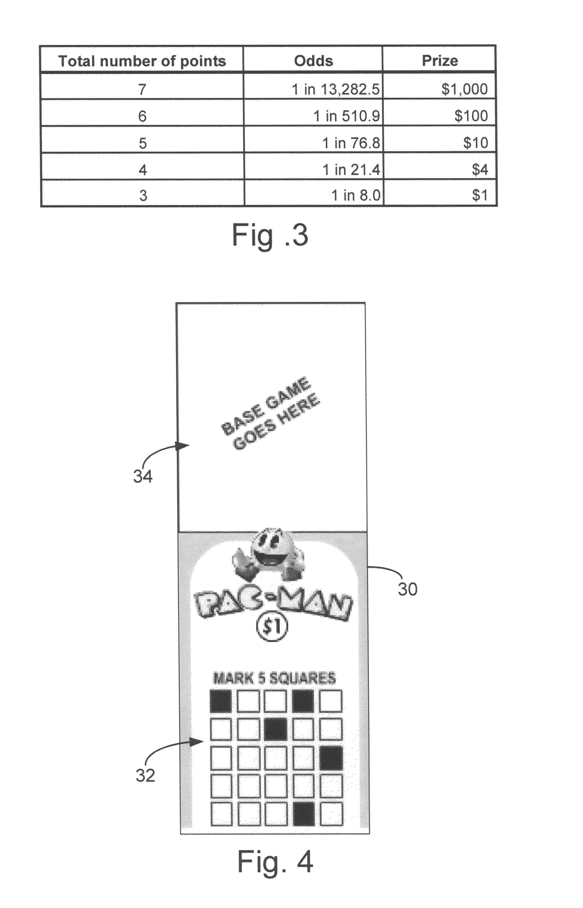 Lottery game played on a geometric figure using indicia with variable point values