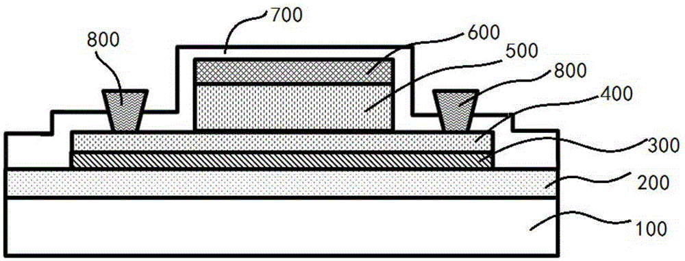 Metal oxide thin film transistor with top gate structure and manufacturing method thereof