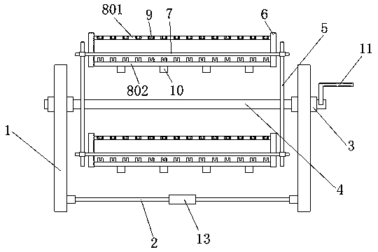 Rotary wheel type automobile stamping part conveying device