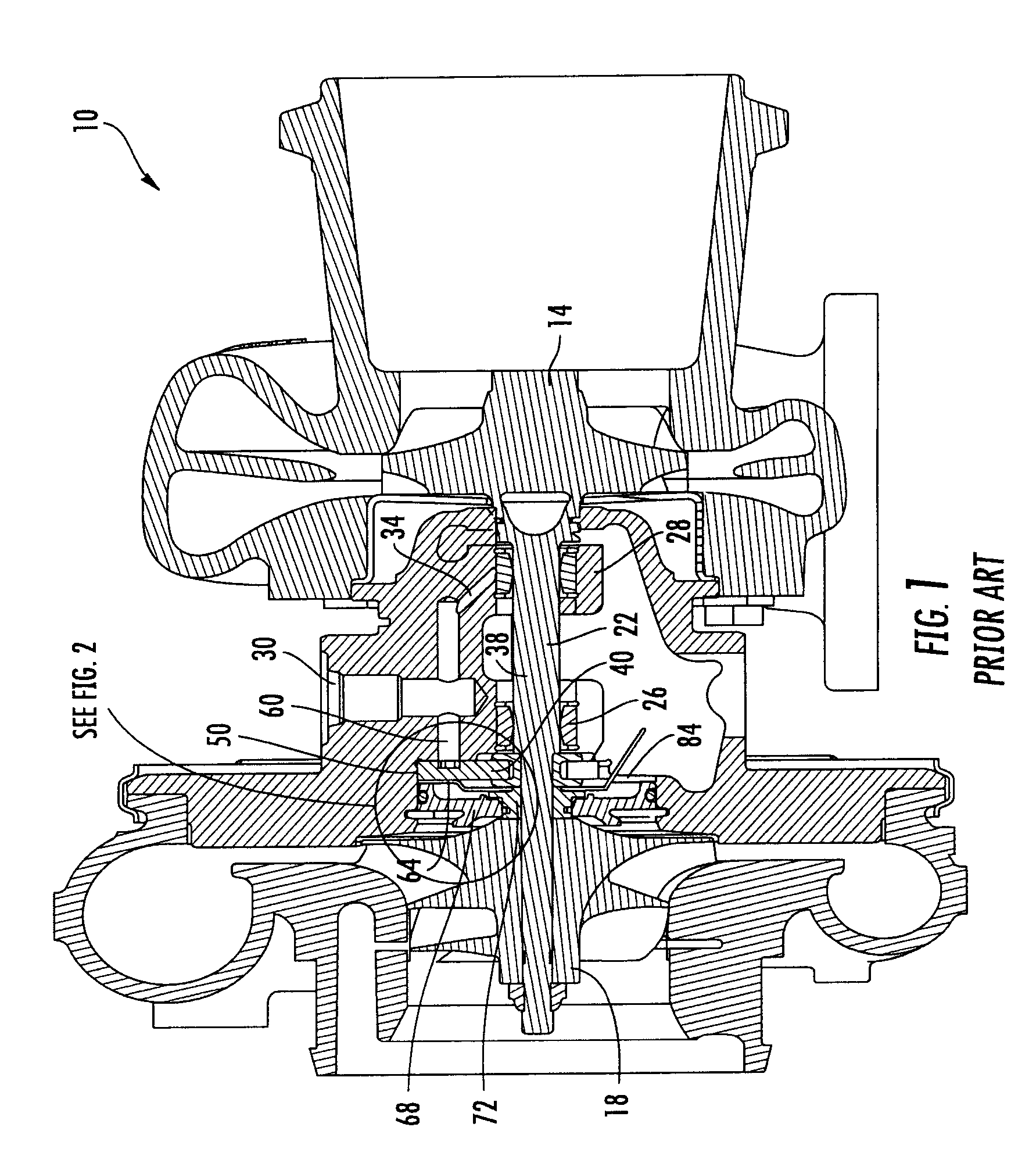 Sealing system between bearing and compressor housing