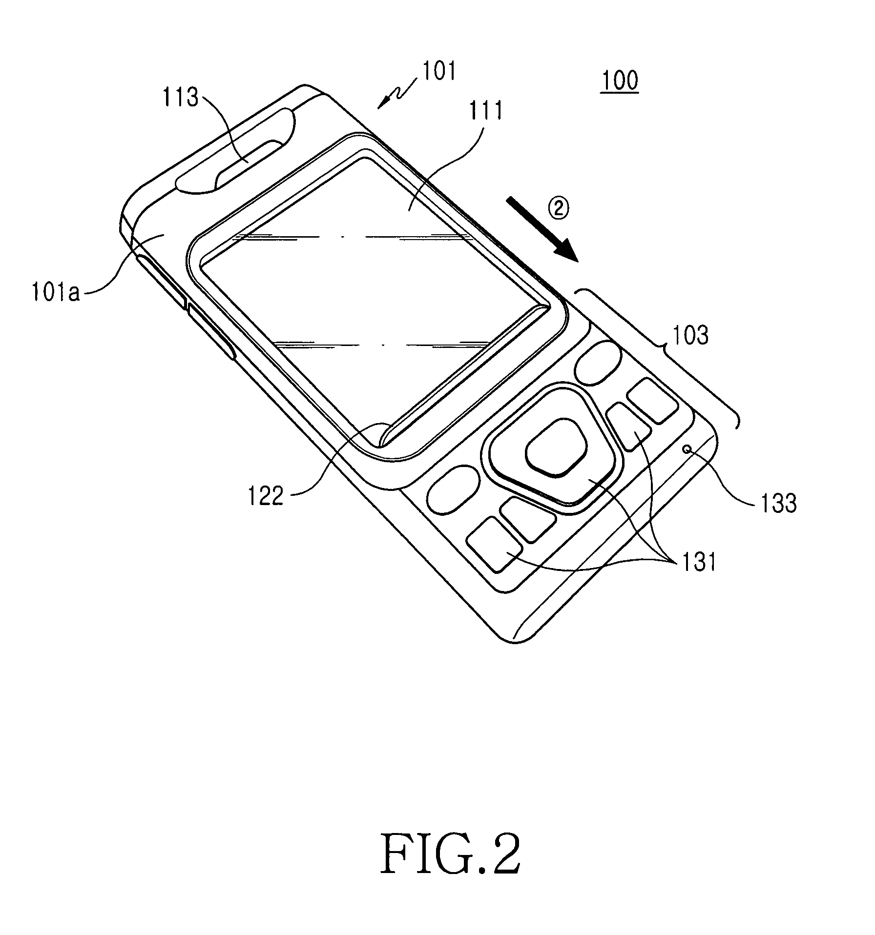 Portable terminal having movable keypad