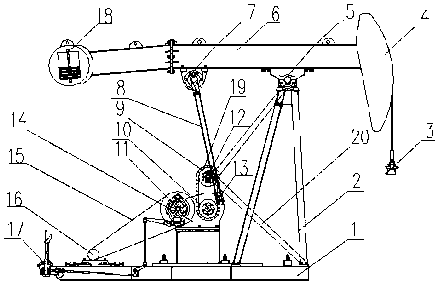 Chain driving reversing device and method of beam-pumping unit