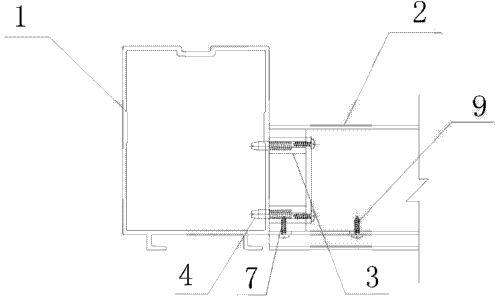 Cross beam and stand column connecting structure