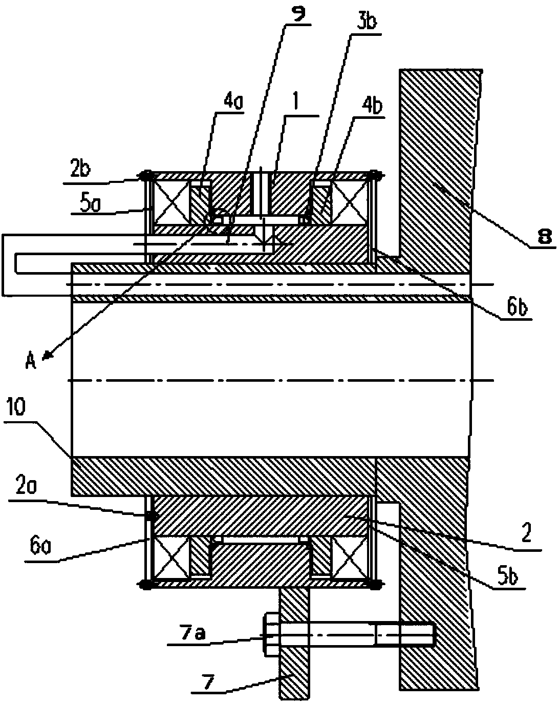 A compressed air rotary device for a frame twisting machine