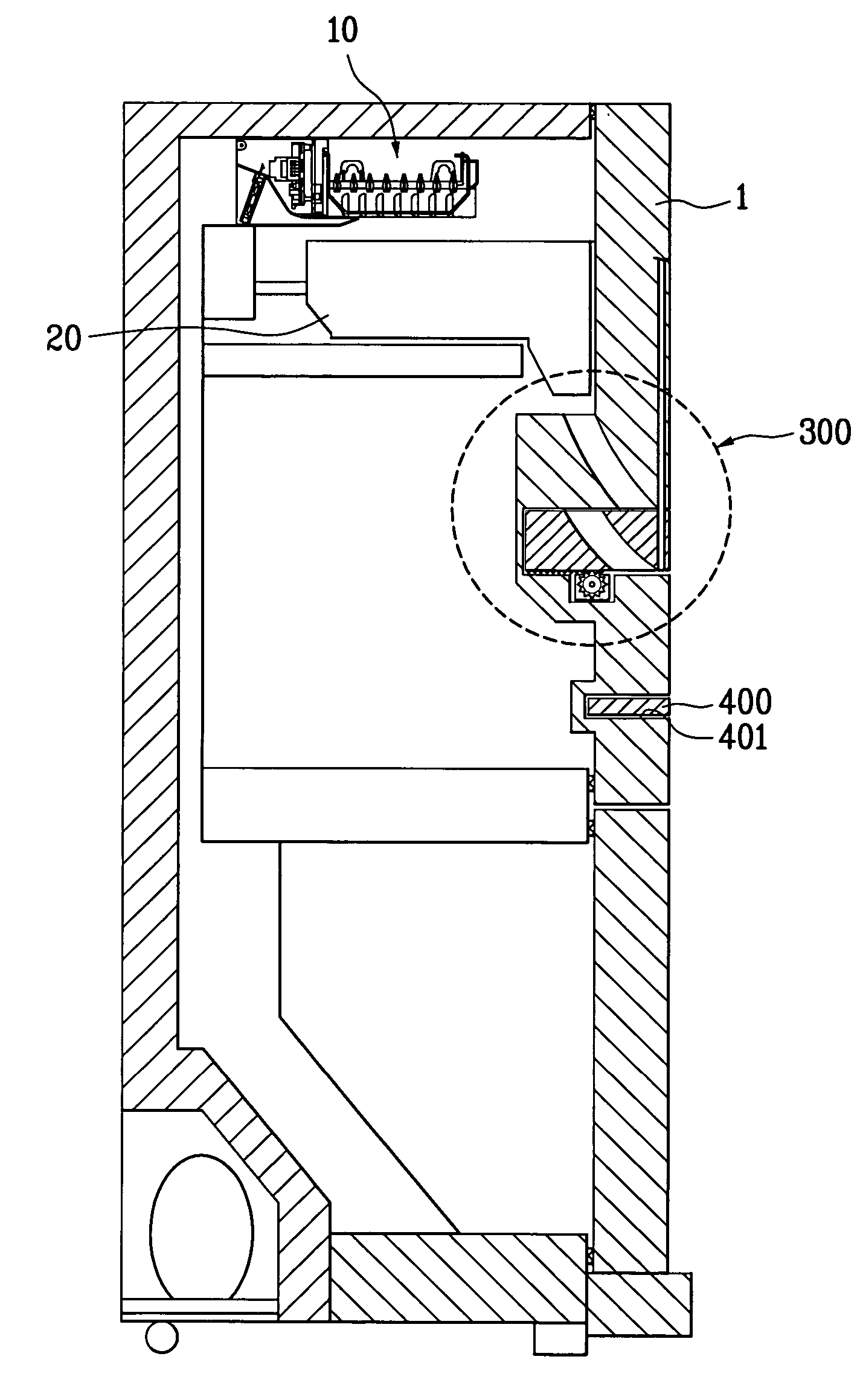 Dispenser of icemaker in referigerator