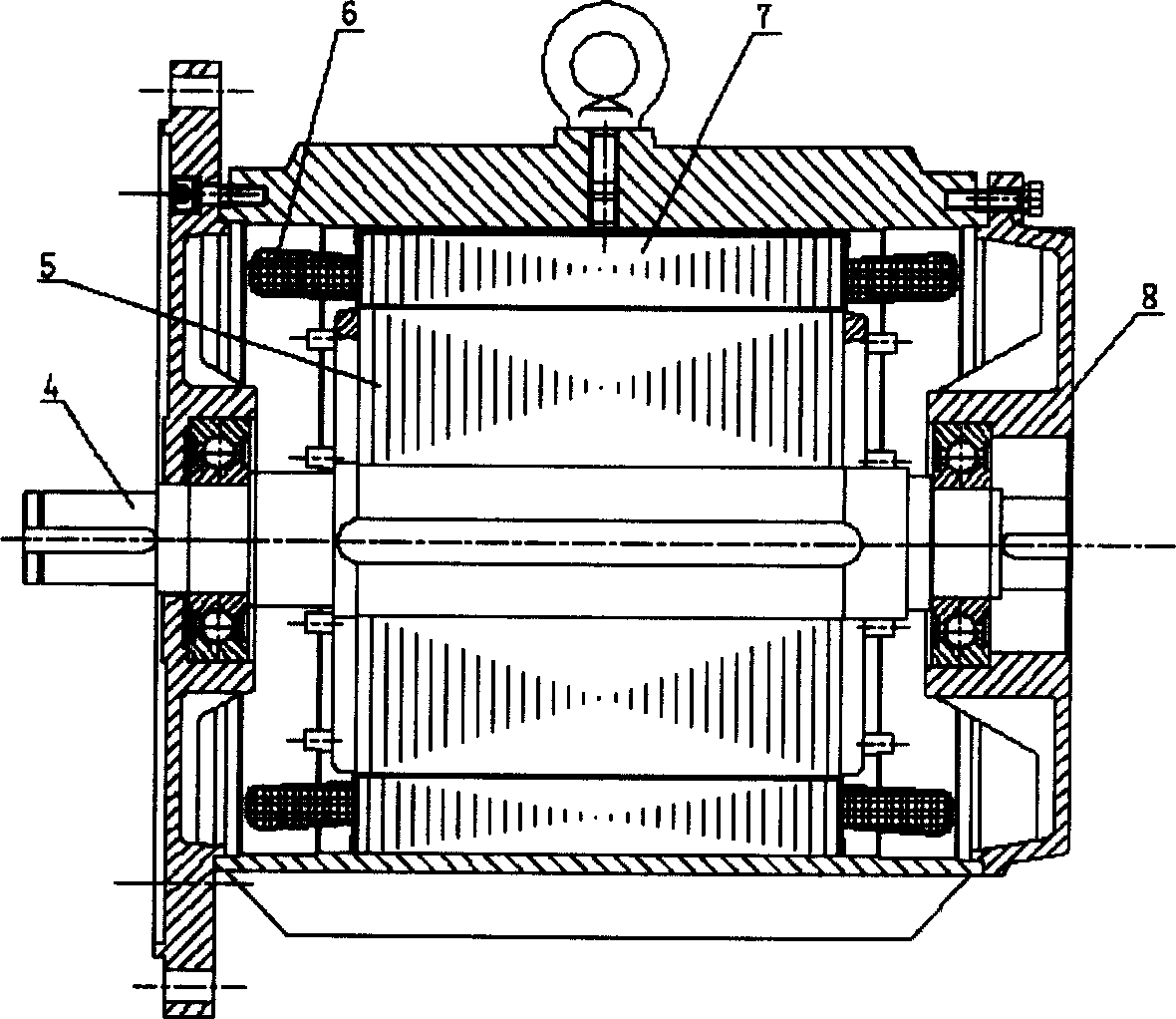 Permanent magnet synchronous electric motor and its automatic staircase or automatic footway