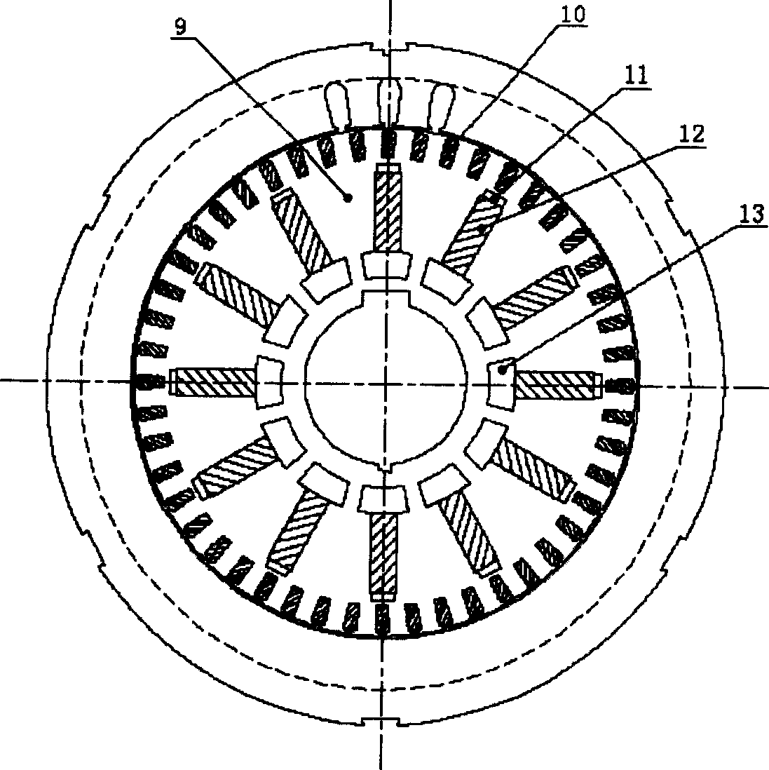 Permanent magnet synchronous electric motor and its automatic staircase or automatic footway