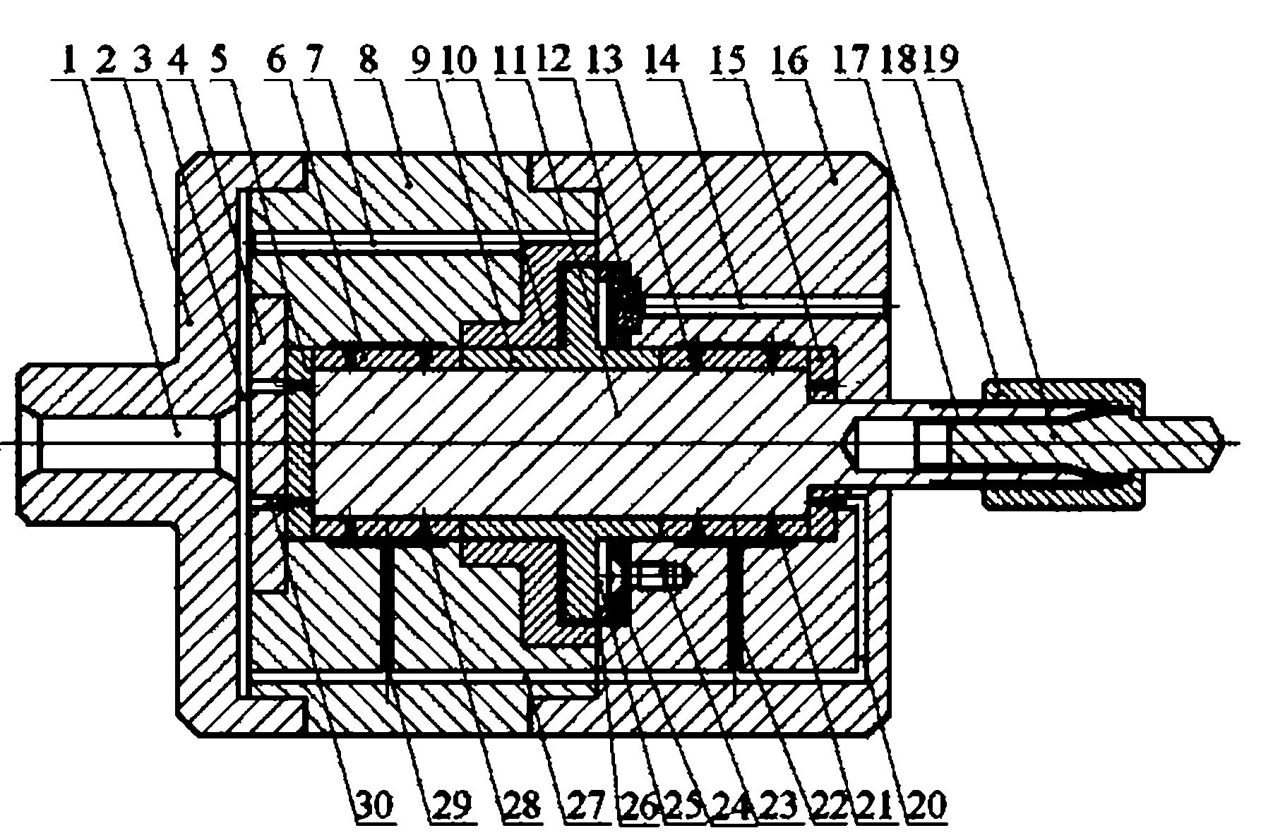 Turbine air-floatation main shaft