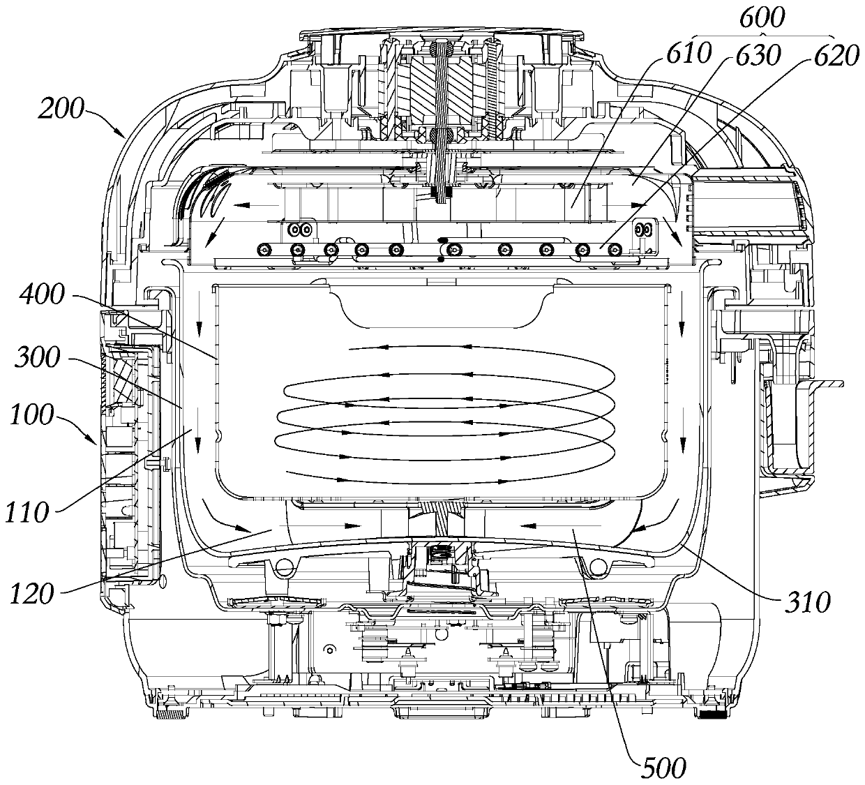 Cooking appliance with frying function