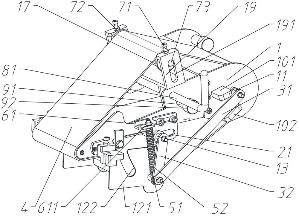 Self-adaptive press-down device