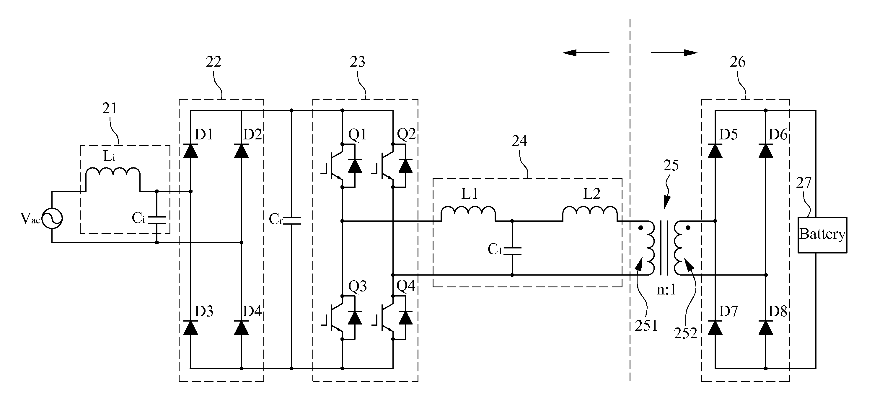 Ac-to-dc converting circuit applicable to power-charging module