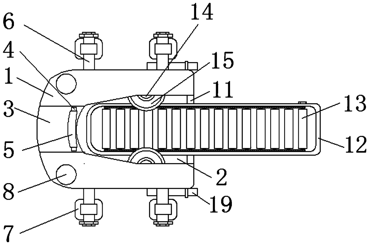 A horizontal moving device for an electric battery car