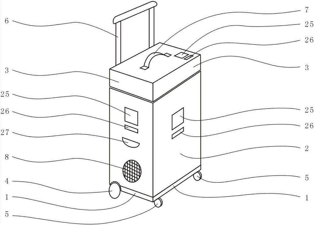 A portable shock wave collateral-dredging machine