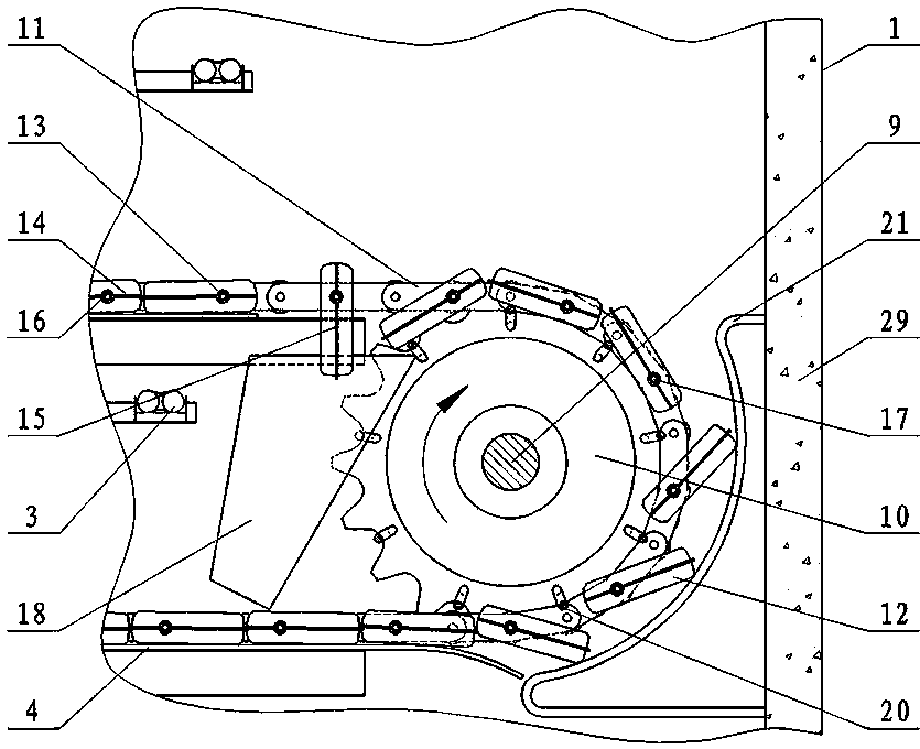 Vegetable dehydrator with fixed material clearers below