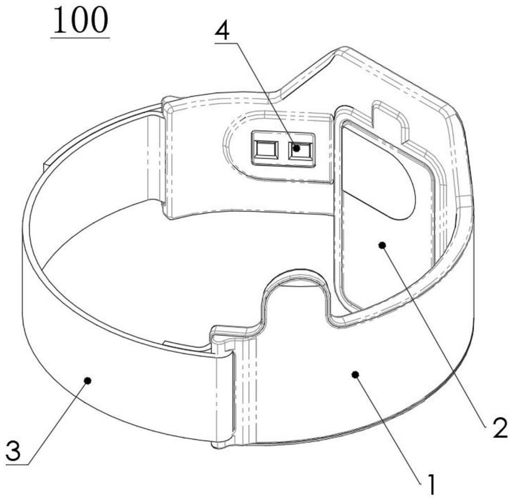 Arm-worn pulse blood oxygen and body temperature detector, sickbed guardrail plate using same and nursing sickbed