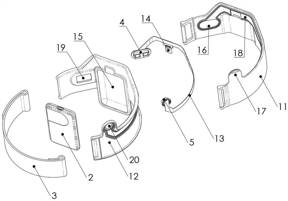 Arm-worn pulse blood oxygen and body temperature detector, sickbed guardrail plate using same and nursing sickbed