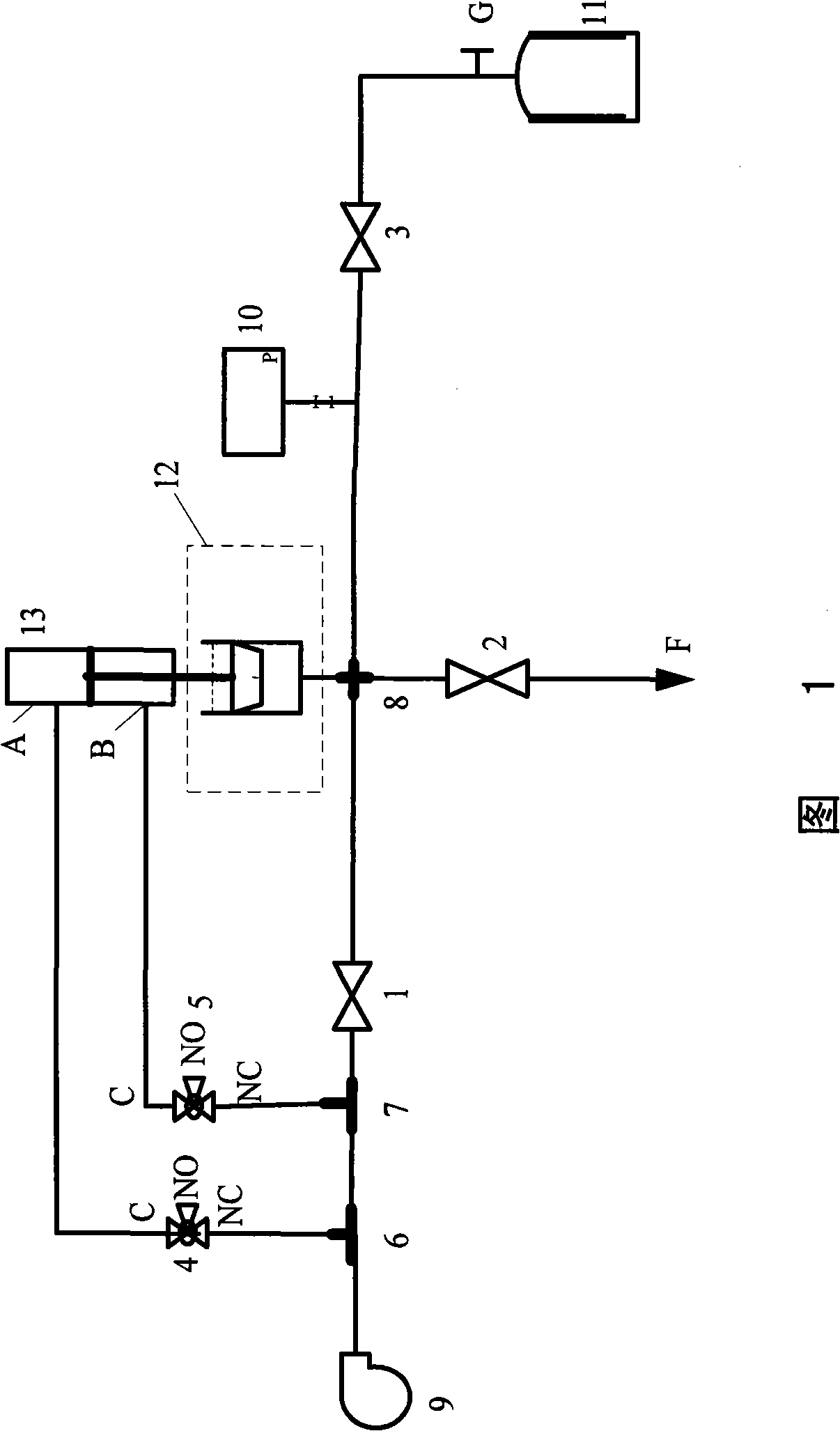 Low pressure gas automatic sampling device and use method