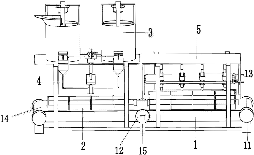 Automatic unloading and rolling former for building decorative material designed cement brick