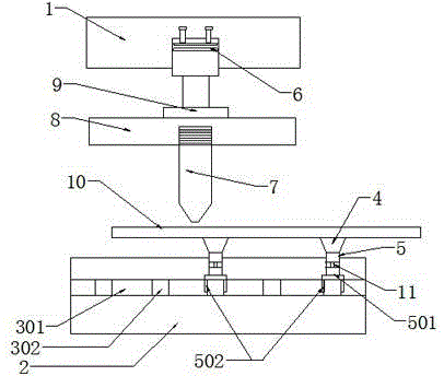 Positioning and stamping die