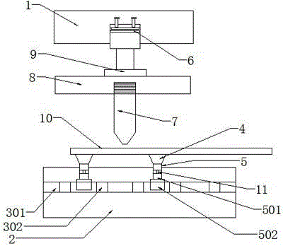 Positioning and stamping die